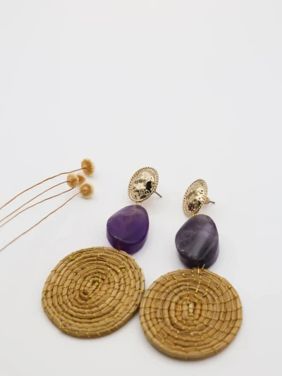 Pendientes Clavel violeta